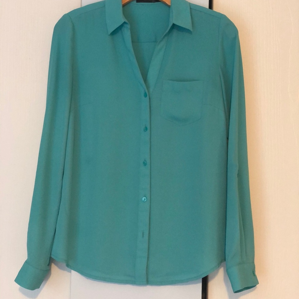 Lightweight button down dress shirt.